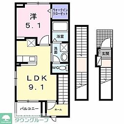 ラフレシール 1LDKの間取図画像