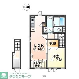 グランディア壱番館 1LDKの間取図画像