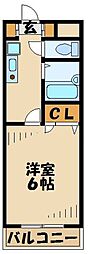 Bonneur 1Kの間取図画像