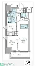 クレストコート東中野 4階2LDKの間取り