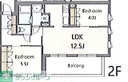 パークフロント 2階2LDKの間取り