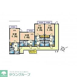セジュール永福町(セジュールエイフクチョウ) 1階1Kの間取り