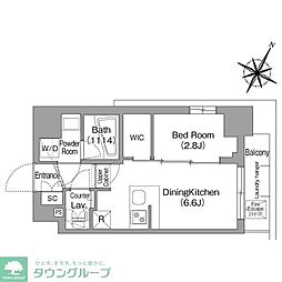 コンフォリア・リヴ新中野ＳＯＵＴＨ 10階1DKの間取り