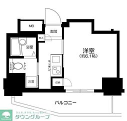 京王線 初台駅 徒歩5分の賃貸マンション 5階1Kの間取り