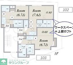 グローリア明大前 1階ワンルームの間取り