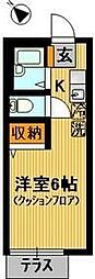 アルテミスコーポ 1階1Kの間取り