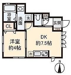プランドール荻窪 1階1DKの間取り