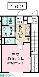 ルミナージュ（Ｌｕｍｉｎａｇｅ）新中野 102 1階1Kの間取り