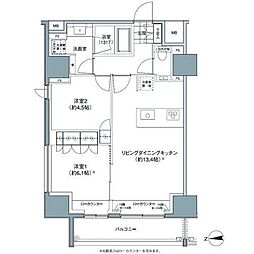 パークハビオ東中野 2LDKの間取図画像