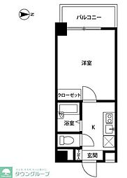 プレール高井戸 1Kの間取図画像