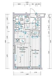 プレール・ドゥーク中野上高田 1LDKの間取図画像