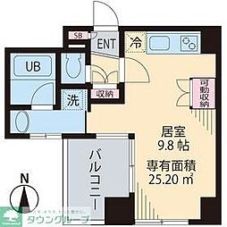 ビイルーム高円寺 ワンルームの間取図画像