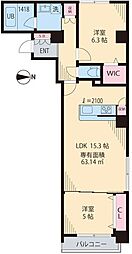 beRoom中野 2LDKの間取図画像