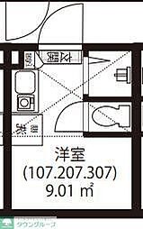 GARUNA OKUBO ワンルームの間取図画像