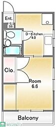 ヴィレッヂ1 1DKの間取図画像