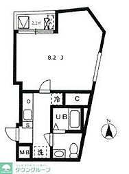 No.8ゼルコバマンション 1Kの間取図画像