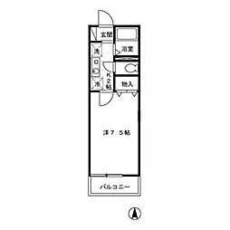 ウィズ中村橋1 1Kの間取図画像