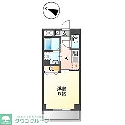 フォートレス中村橋 1Kの間取図画像