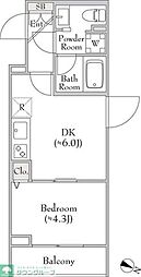 Dimus中野富士見町 1DKの間取図画像
