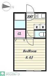 コーラルハイツ 1Kの間取図画像