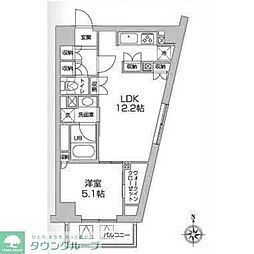 レジディア高円寺 1LDKの間取図画像