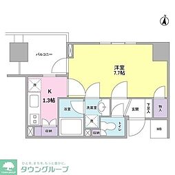 K'S新中野 1Kの間取図画像