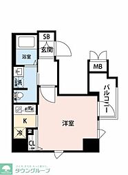 グレイシア新宿御苑前 ワンルームの間取図画像