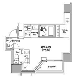 ザ・パークハビオ蒲田 405 4階ワンルームの間取り