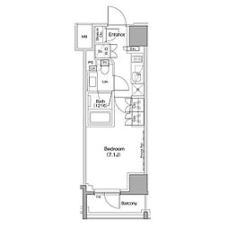ザ・パークハビオ麻布十番 1Kの間取図画像