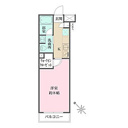 ベルフェリーク西小山 1Kの間取図画像