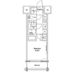 ザ・パークハビオ西大井 1Kの間取図画像