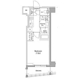 TheParkhabio南大井 1Kの間取図画像