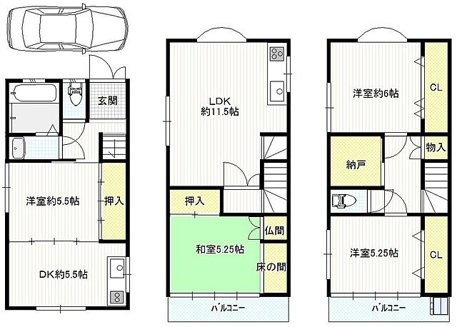 間取り 東大阪市御厨中1丁目13-18