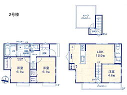 物件画像 市川市北方町4丁目　新築戸建　屋上・車庫付3ＬＤＫ　2号棟