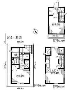 間取り：全室二面採光2ＬＤＫ！南西バルコニーで毎日のお洗濯も楽々！