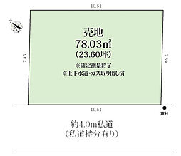 物件画像 市川市東大和田1丁目　売地　本八幡徒歩圏×南向きの整形地