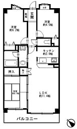 レクセルマンション行徳第2 3LDKの間取図画像