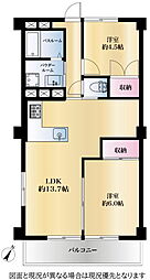 マンションニュー行徳第4 2LDKの間取図画像