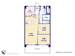 グリーンハイツ行徳 2LDKの間取図画像