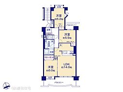アトラス松戸A棟 3LDKの間取図画像