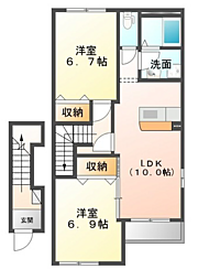 ラヴィータ2 2LDKの間取図画像