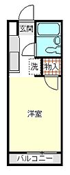 ハイツ1 1Kの間取図画像