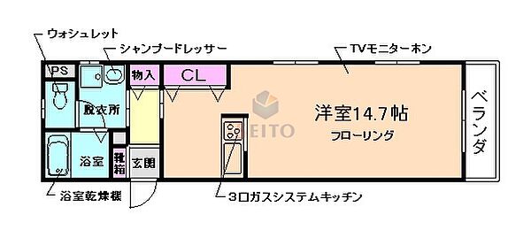 モーントシャイン ｜大阪府豊中市野田町(賃貸マンション1R・1階・36.56㎡)の写真 その2