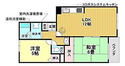 アスティ服部西 2LDKの間取図画像