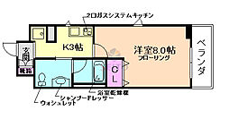 KDXレジデンス豊中南 1Kの間取図画像
