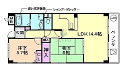 グランパス曽根 2LDKの間取図画像
