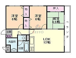 メゾン優雅 3LDKの間取図画像