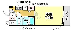 アミティエ曽根 1Kの間取図画像
