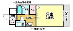 中川ビルエステュディオ豊中 1Kの間取図画像