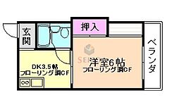 ルミナスコート 1DKの間取図画像